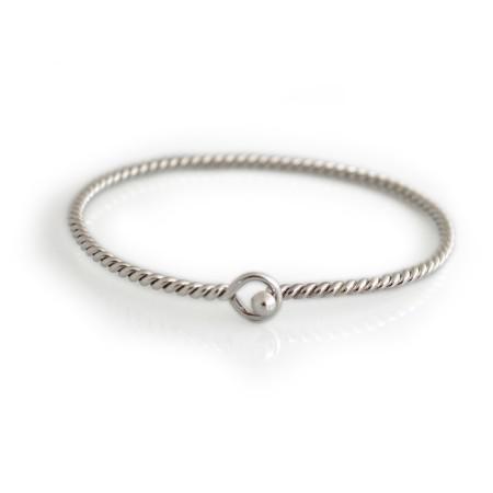 Sterling Silver Spiralled Clip Bangle