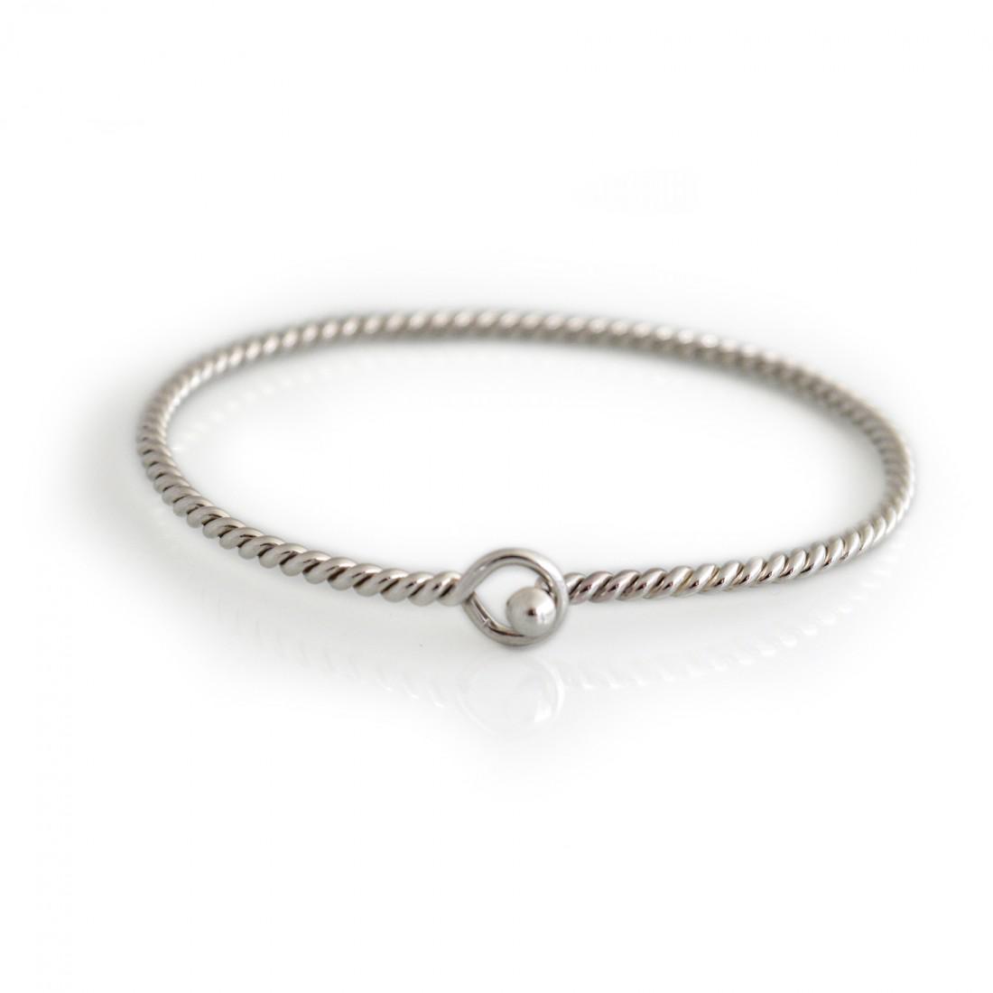 Sterling Silver Spiralled Clip Bangle