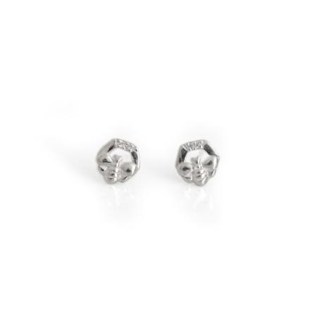Sterling Silver & CZ Honeycomb and Bee Stud Earrings