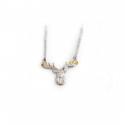 Exclusive Sterling Silver & 18ct Gold Plated Stag Head Necklace