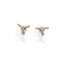 Exclusive Sterling Silver & 18ct Gold Plated Stags Head Stud Earrings
