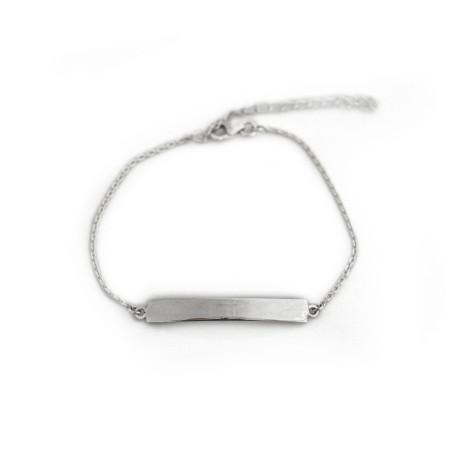 Sterling Silver Engravable Curved Bar Bracelet