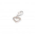 Sterling Silver Clip On Hammered Heart Charm