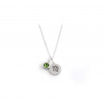 Exclusive Sterling Silver Virgo Zodiac CZ Birthstone Necklace