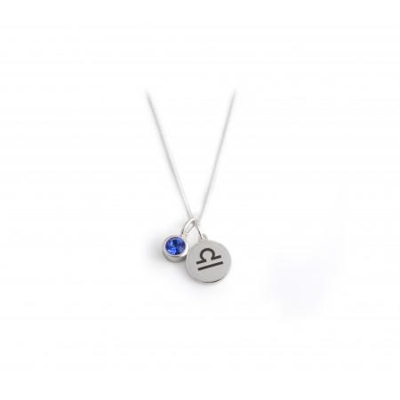 Exclusive Sterling Silver Libra Zodiac CZ Birthstone Necklace