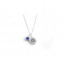 Exclusive Sterling Silver Libra Zodiac CZ Birthstone Necklace