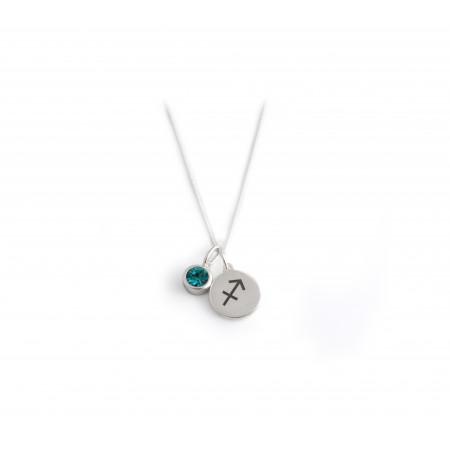 Exclusive Sterling Silver Sagittarius Zodiac CZ Birthstone Necklace