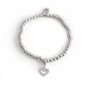 Exclusive Sterling Silver Rounded Beaded Bracelet With Charm