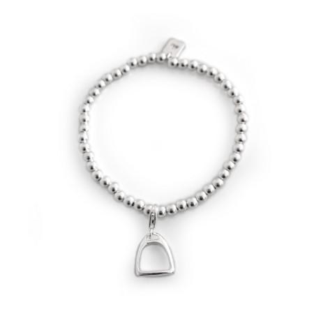 Exclusive Sterling Silver Rounded Beaded Bracelet With Charm