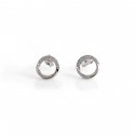 Sterling Silver and CZ Twisted Hoop Stud Earrings