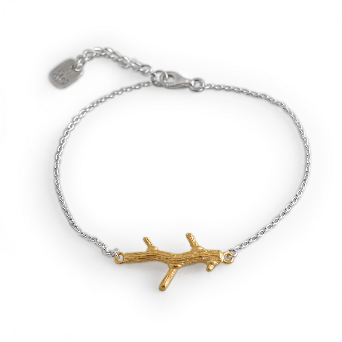 Exclusive Sterling Silver & 18ct Gold Vermeil Twig Bracelet