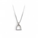 Sterling Silver & CZ Stirrup Necklace