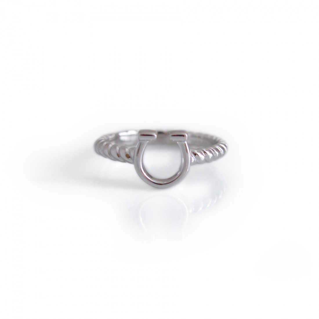 Sterling Silver Spiral Horseshoe Ring