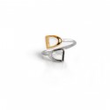 Sterling Silver & 18ct Gold Plated Stirrup Ring