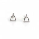 Sterling Silver & CZ Stirrup Stud Earrings