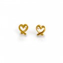 Sterling Silver & 18ct Gold Plated Curvy Heart Stud Earrings