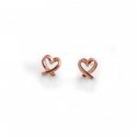Sterling Silver & 18ct Rose Gold Curvy Heart Stud Earrings