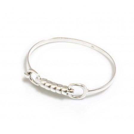 Exclusive Sterling Silver Cherry Roller Snaffle Bangle - Equestrian Jewellery