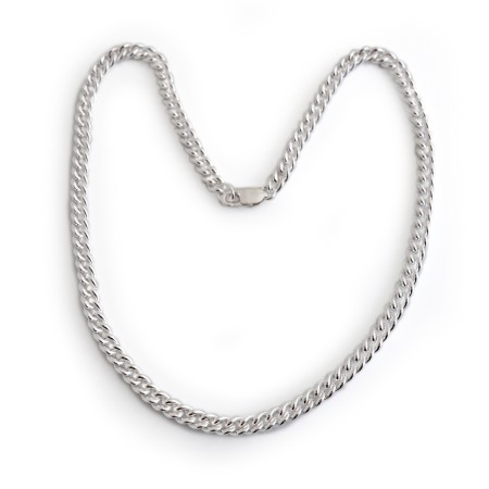 Sterling Silver Round Curb Necklace