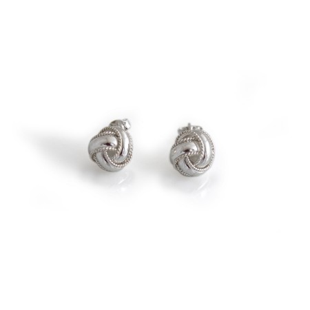 Sterling Silver Rope Detail Knot Stud Earrings