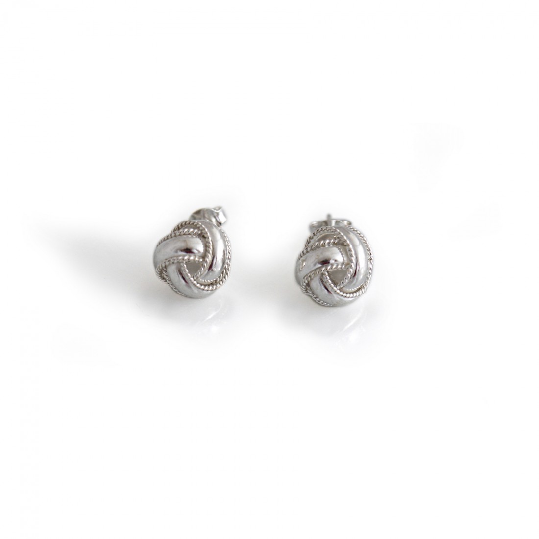 Sterling Silver Rope Detail Knot Stud Earrings