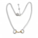 Exclusive Sterling Silver & 18ct Gold Plated Dinky Double Chained Snaffle Necklace