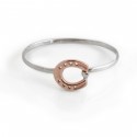 Sterling Silver & 18ct Rose Gold Plated Horseshoe Bangle