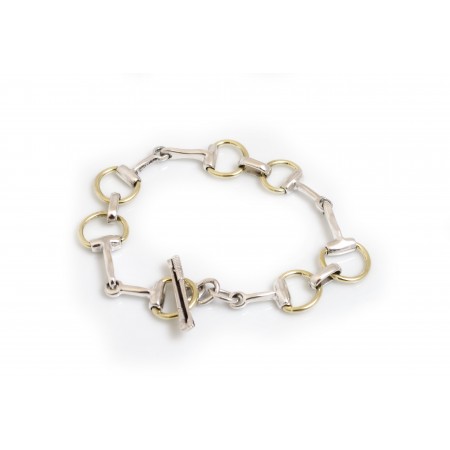 Two Tone Sterling Silver Snaffle Bracelet