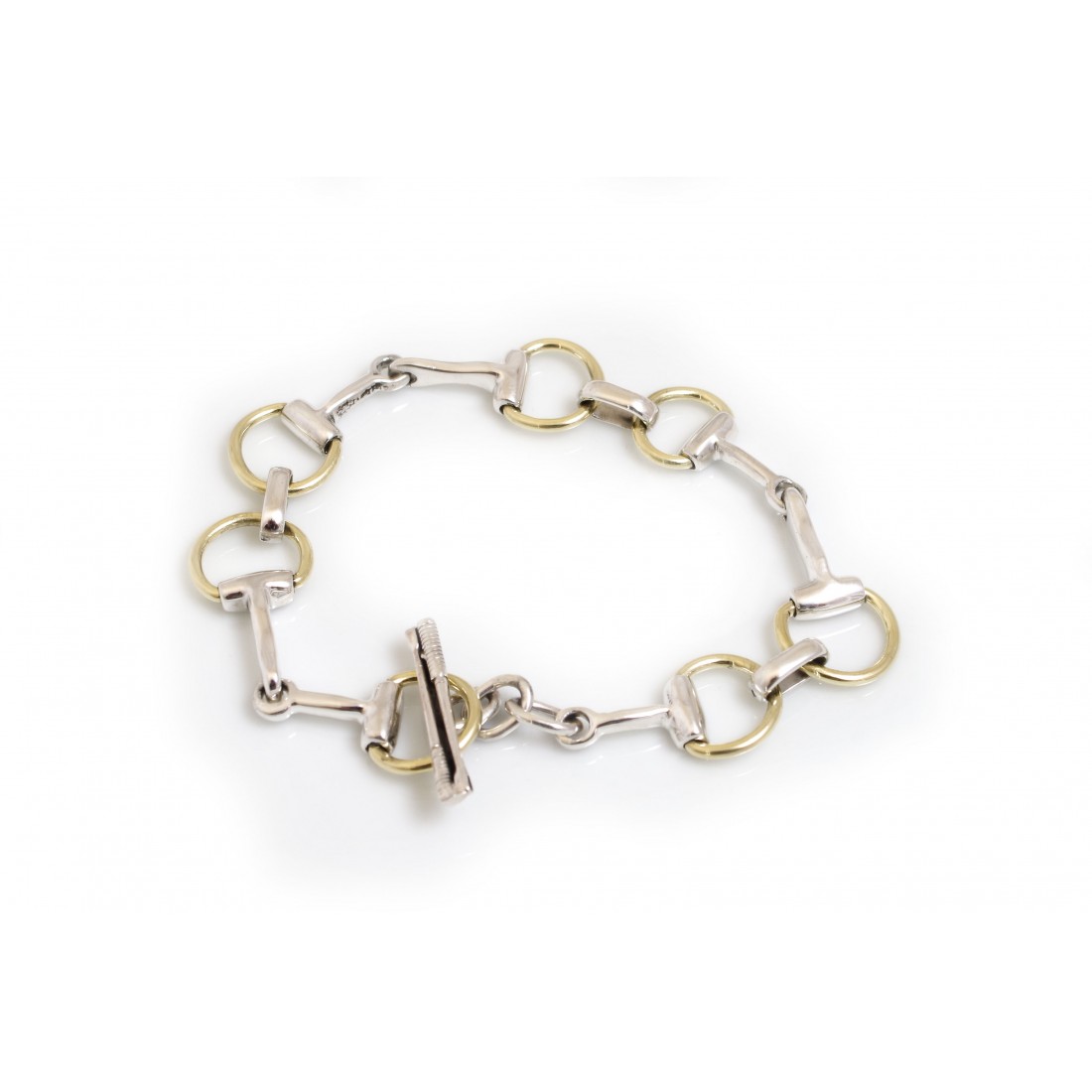 Two Tone Sterling Silver Snaffle Bracelet