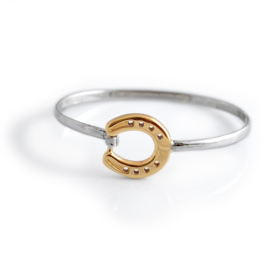 Sterling Silver & 18ct Gold Plated Horseshoe Bangle