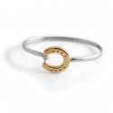 Sterling Silver & 18ct Gold Plated Horseshoe Bangle
