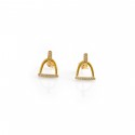 Sterling Silver & 18ct Gold Plated CZ Stirrup Stud Earrings
