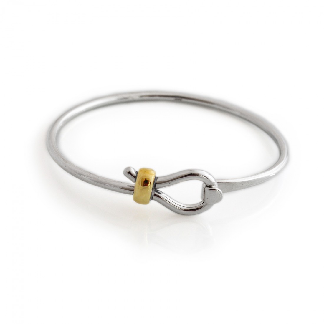 Sterling Silver & Two Tone Lasso Clip Bangle