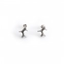 Exclusive Sterling Silver Twig Stud Earrings