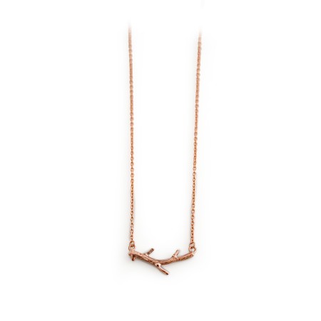Exclusive Sterling Silver & Complete 18ct Rose Gold Twig Necklace