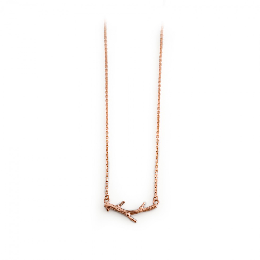 Exclusive Sterling Silver & Complete 18ct Rose Gold Twig Necklace