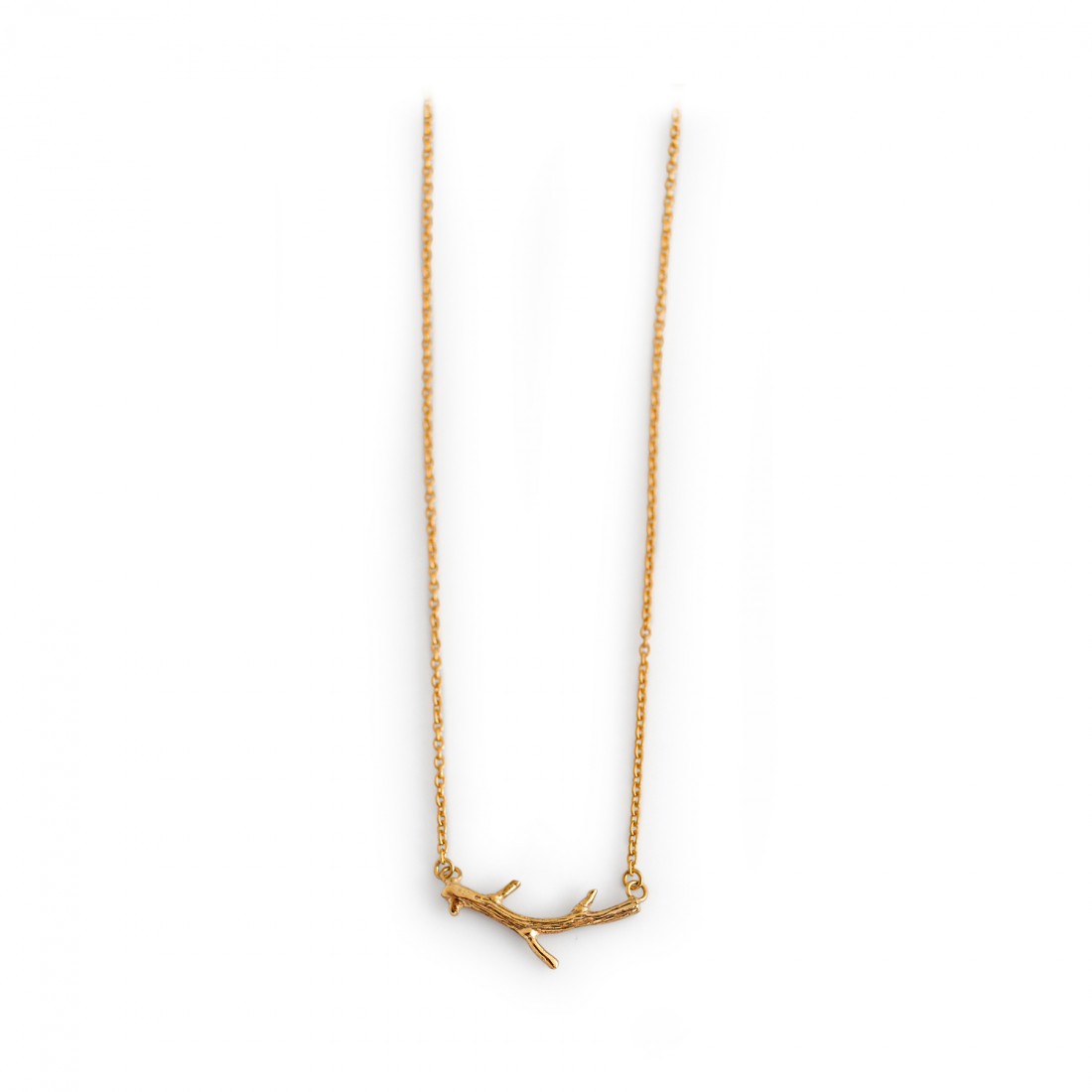 Exclusive Sterling Silver & Complete 18ct Yellow Gold Twig Necklace