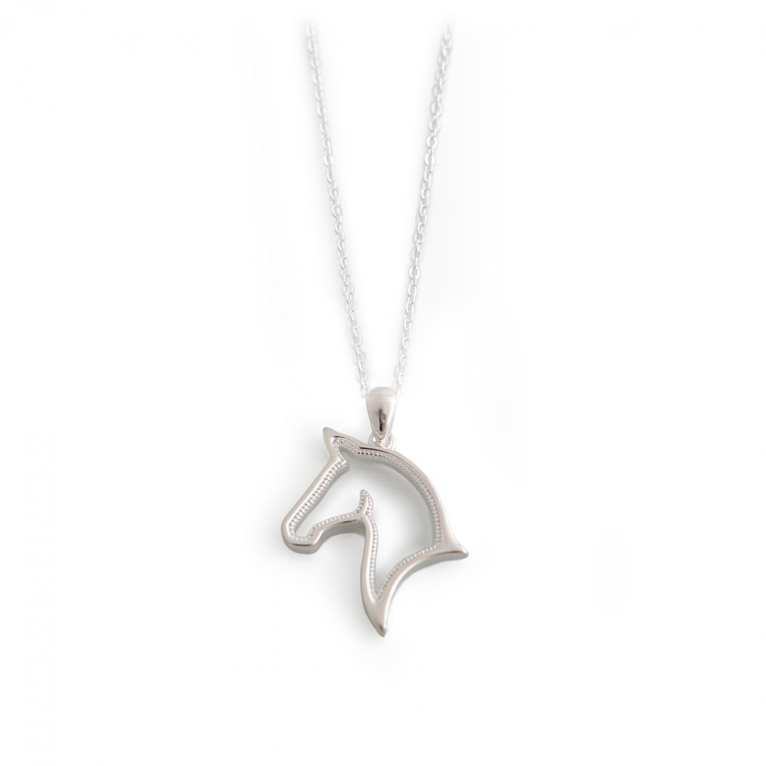 Sterling Silver Horses Head Necklace