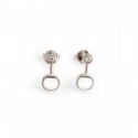 Sterling Silver & CZ Snaffle Earrings