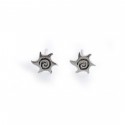 Sterling Silver Spiral Sun Stud Earrings