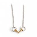 Sterling Silver & 18ct Gold Plated Double Chained Snaffle Necklace