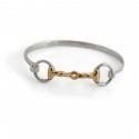 Exclusive Sterling Silver & 18ct Gold Plated Twisted Snaffle Bangle