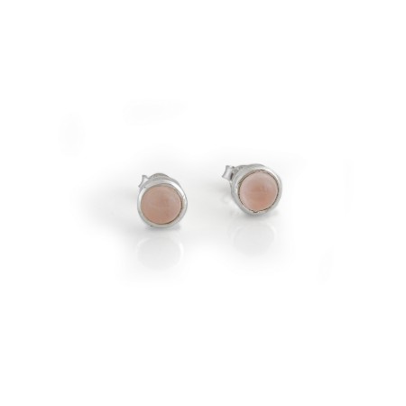 Sterling Silver & Rose Quartz Stud Earrings