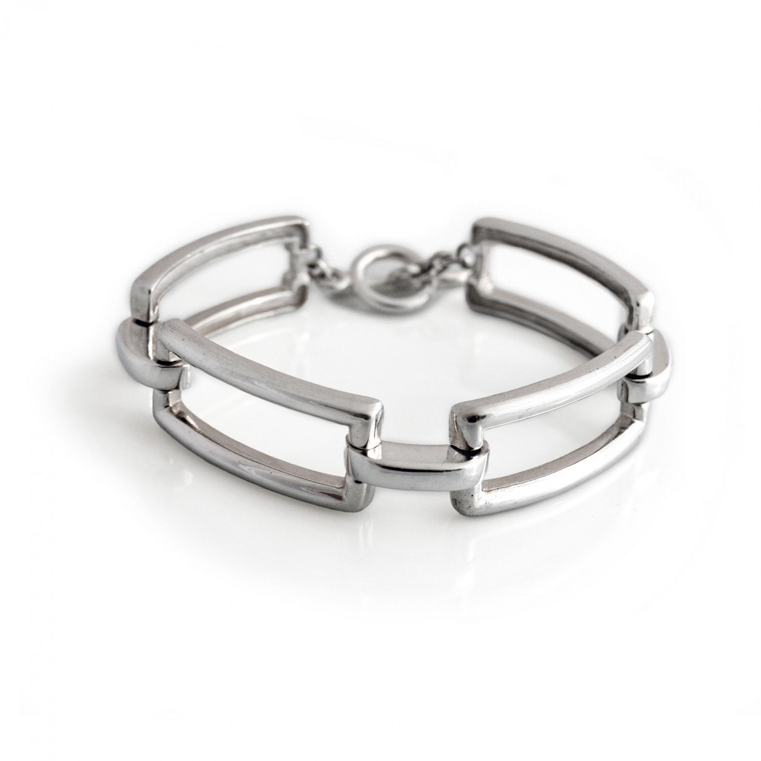 Sterling Silver Rectangular T-Bar Bracelet