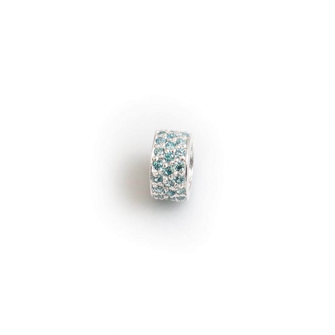 Exclusive Sterling Silver & Turquoise CZ Starlight Roller Bead
