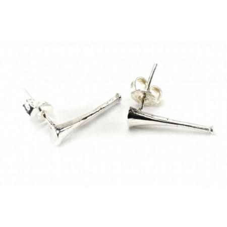 Sterling Silver Hunting Horn Earrings