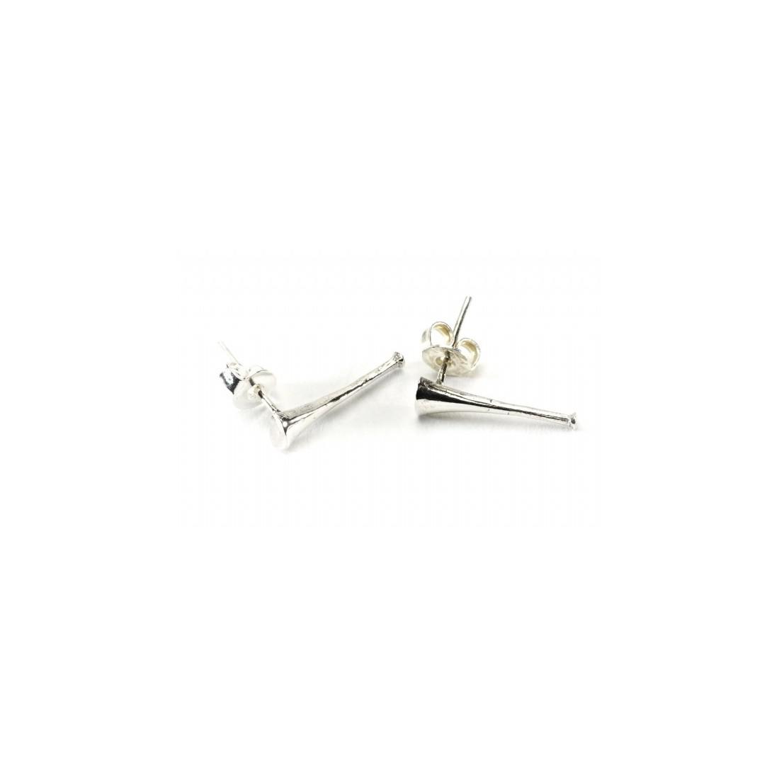 Sterling Silver Hunting Horn Earrings