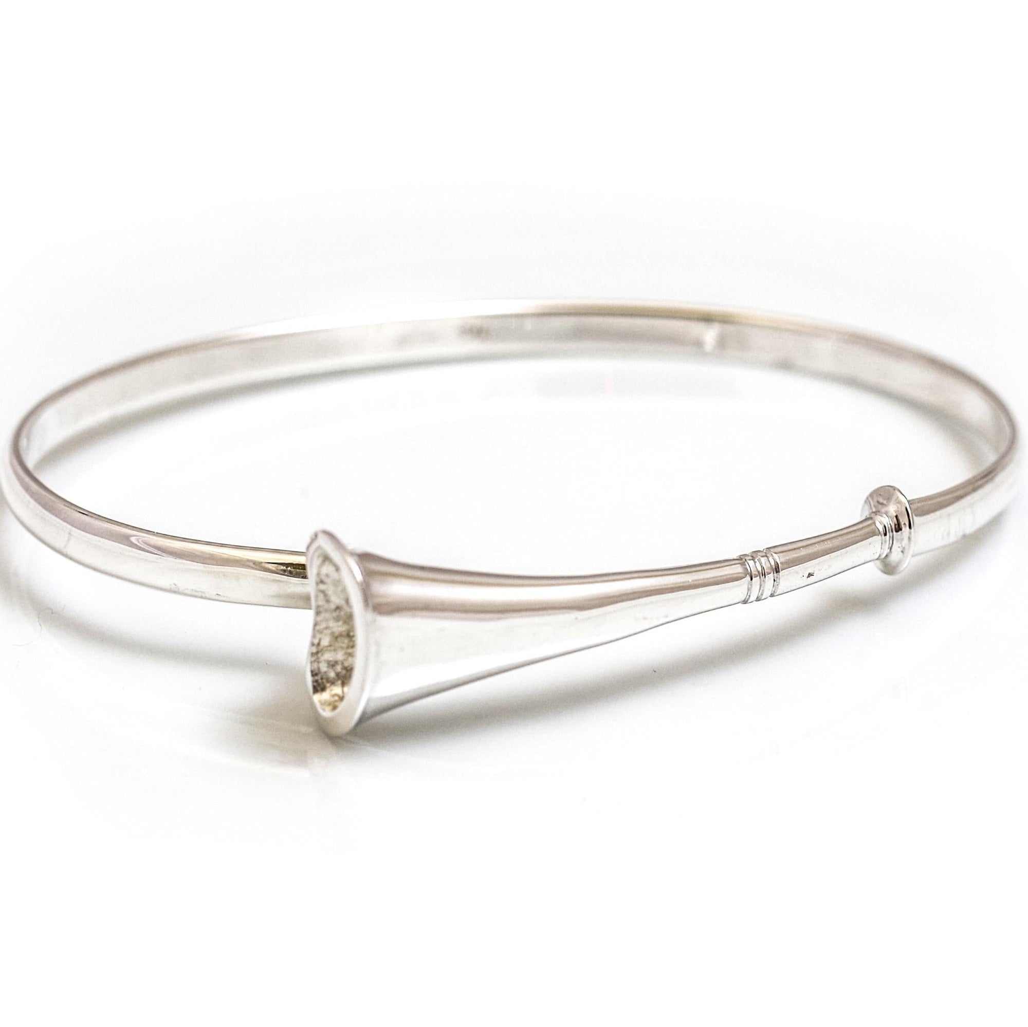 Sterling Silver Hunting Horn Bangle