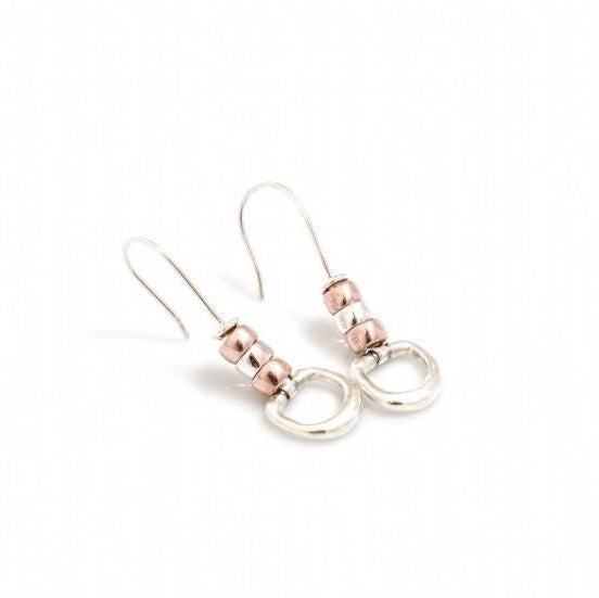 Exclusive Sterling Silver & 18ct Rose Gold Plate Cherry Roller Snaffle Earrings