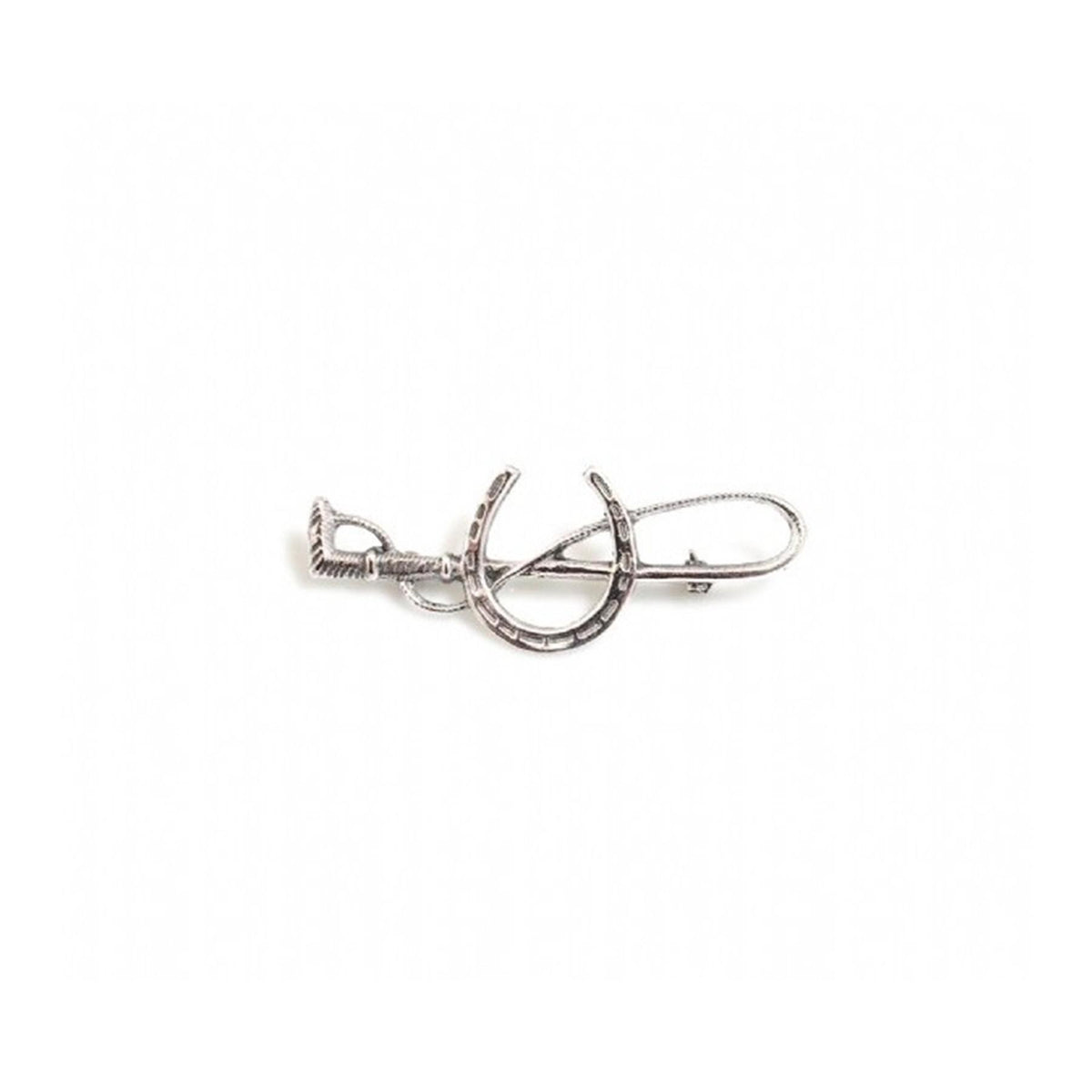 Sterling Silver Horseshoe &amp; Crop Stock Pin